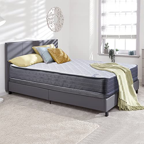 Nutan 8-Inch Gentle Firm Supportive Yet Remarkebly Comfortable Innerspring Mattress and 8" Traditional Wood Box Spring/Foundation Set, Twin