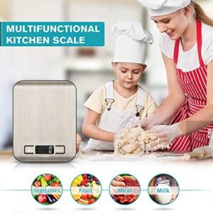 Ultrean Food Scale, Digital Kitchen Scale Weight Grams and Ounces for Baking and Cooking, 6 Units with Tare Function, 11lb (Batteries Included)