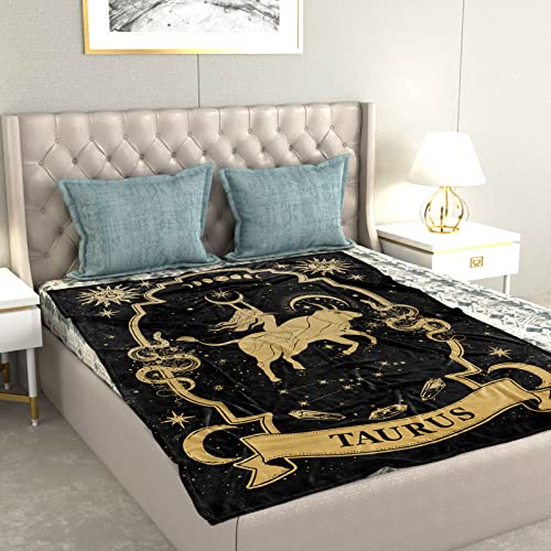 Taurus Gifts for Women, Taurus Zodiac Blanket 60"X50", Witchy Gifts,Taurus Gothic Gifts Taurus Astrology Decor Tarot Moon Constellation Soft Throw Blanket