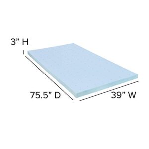 Flash Furniture Capri Comfortable Sleep 3 inch Cool Gel Memory Foam Mattress Topper - Twin