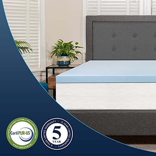 Flash Furniture Capri Comfortable Sleep 3 inch Cool Gel Memory Foam Mattress Topper - Twin