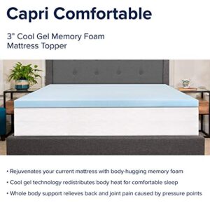 Flash Furniture Capri Comfortable Sleep 3 inch Cool Gel Memory Foam Mattress Topper - Twin