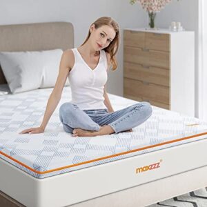 Maxzzz 3 Inch Mattress Topper Full, Gel Cooling Ventilated Designe Bed Topper with Removable Soft Cover, Ventilated Design & High-Density Memory Foam Mattress Topper, CertiPUR-US Certified