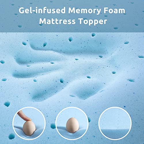 Maxzzz 3 Inch Mattress Topper Full, Gel Cooling Ventilated Designe Bed Topper with Removable Soft Cover, Ventilated Design & High-Density Memory Foam Mattress Topper, CertiPUR-US Certified