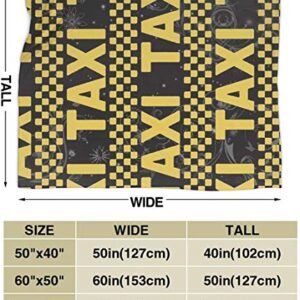 Fleece Blanket Taxi Driver Cab Throw Blanket Warm Cozy Ultra Printed Fleece Blankets for Bed Sofa Couch