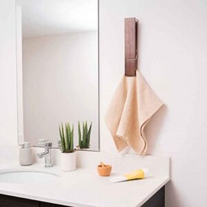 Avocrafts Clothespin Bath Towel Holder, Bathroom Towel Holder, Jumbo Clothespin Towel Hook (2 Pack)