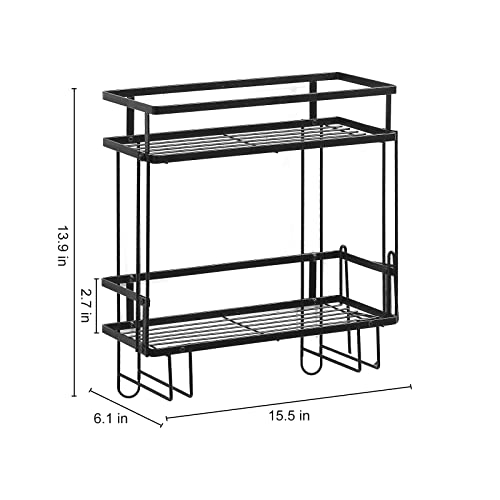 WORTHBUY Bathroom Over Toilet Storage Shelf, Bathroom Organizer, Above Storage Cabinet Restroom Paper Holder, No Drilling Space Saver with Wall Mounting Design (Black)