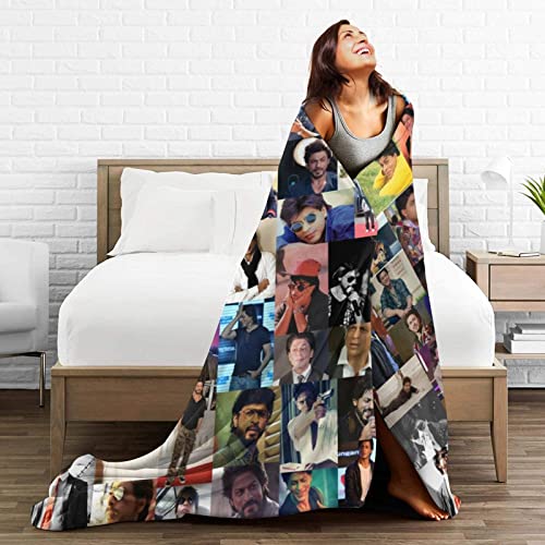 Shah Rukh Khan Collage Ultra-Soft Micro Fleece Throw Blanket Warm Comfortable Versatile Blanket for Sofa and Travel