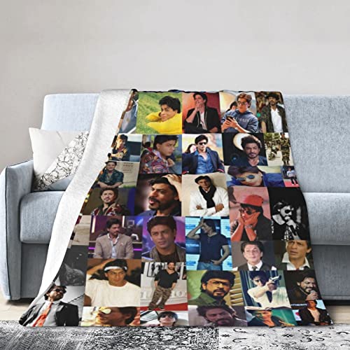 Shah Rukh Khan Collage Ultra-Soft Micro Fleece Throw Blanket Warm Comfortable Versatile Blanket for Sofa and Travel