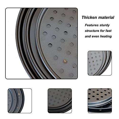 mobzio Baking Steel Pizza Pan with Holes, Round Pizza Pan for Oven, 9 Inch, 11 Inch, 12 Inch Bakeware Pizza Tray, Nonstick Baking Supplies Home Restaurant Kitchen Steel Crisper Pizza Pan Set (3 Pcs)