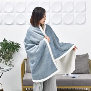 orejury Flannel Sherpa Fleece Throw Blanket for Couch, Light Blue Fuzzy Warm Soft Blanket for Sofa, a Shawl Blanket at Home or Outdoors, 60 in x 39 in