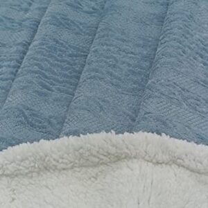 orejury Flannel Sherpa Fleece Throw Blanket for Couch, Light Blue Fuzzy Warm Soft Blanket for Sofa, a Shawl Blanket at Home or Outdoors, 60 in x 39 in