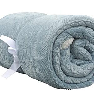 orejury Flannel Sherpa Fleece Throw Blanket for Couch, Light Blue Fuzzy Warm Soft Blanket for Sofa, a Shawl Blanket at Home or Outdoors, 60 in x 39 in