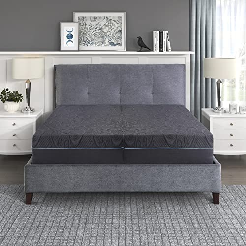 Lexicon Radley 11-Inch Gel Infused Memory Foam Hybrid Mattress, Split King, Gray