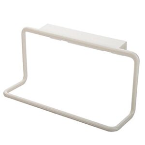 sdoveb towel rack hanging holder, towel or cleaning rags holder, for bathroom kitchen cabinet cupboard organizer hanger over door (white)