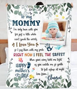 personalized to my mommy fleece blanket gifts for mother's day i've only been with you fleece blanket for mom to be custom photo throw blanket gifts for new mom first time mom from new baby