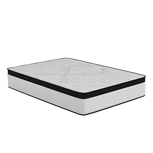 Merrick Lane Hulen 12 Inch Extra Firm Full Hybrid Pocket Spring & CertiPUR-US Certified Foam Mattress in a Box