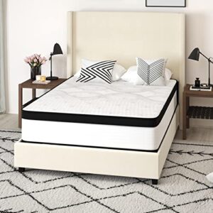 Merrick Lane Hulen 12 Inch Extra Firm Full Hybrid Pocket Spring & CertiPUR-US Certified Foam Mattress in a Box