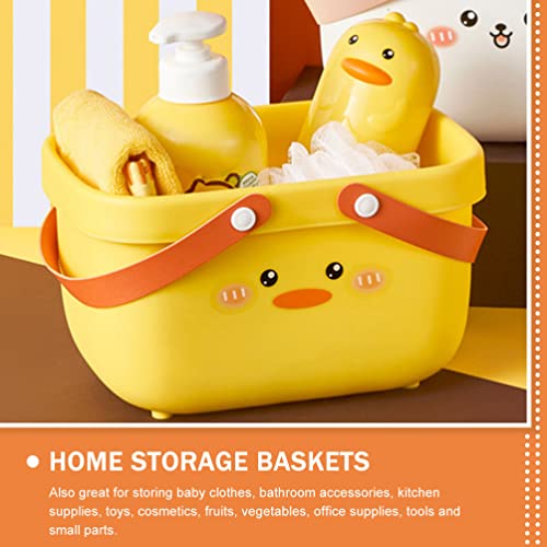 Zerodeko Shower Caddy Basket Tote Portable Storage Organizer Cartoon Duck Bathroom Toiletry Basket with Handles for Shampoo Soap Cosmetics Beauty Product