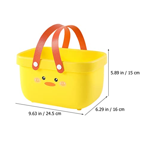 Zerodeko Shower Caddy Basket Tote Portable Storage Organizer Cartoon Duck Bathroom Toiletry Basket with Handles for Shampoo Soap Cosmetics Beauty Product