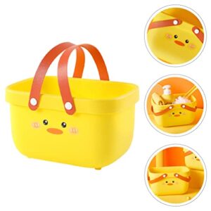 Zerodeko Shower Caddy Basket Tote Portable Storage Organizer Cartoon Duck Bathroom Toiletry Basket with Handles for Shampoo Soap Cosmetics Beauty Product