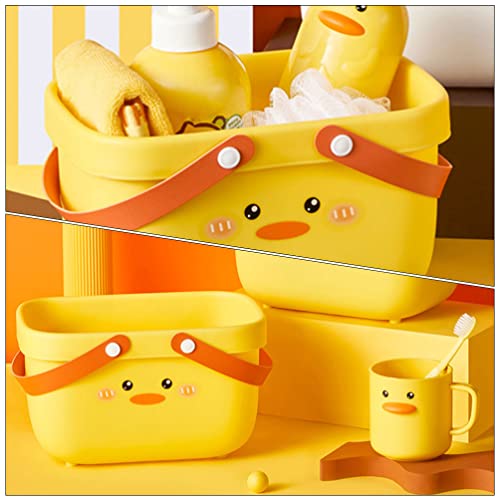 Zerodeko Shower Caddy Basket Tote Portable Storage Organizer Cartoon Duck Bathroom Toiletry Basket with Handles for Shampoo Soap Cosmetics Beauty Product