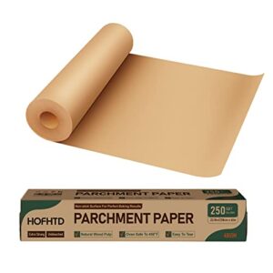 Parchment Paper for Baking, 15 in x 200 ft Air Fryer Disposable Paper Liner, Non-Stick Unbleached Parchment Paper Roll, HOFHTD Baking Paper Roll for Grilling, Steaming, Pans, Oven