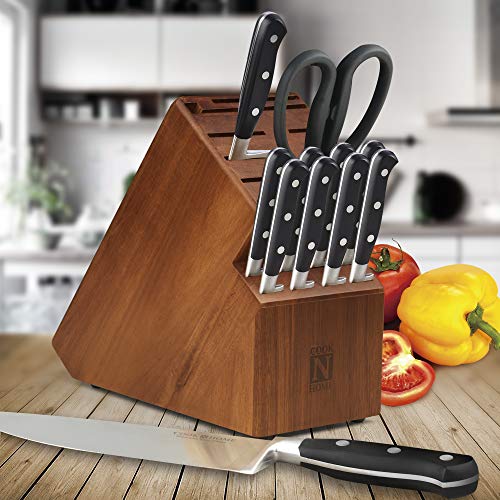 Cook N Home knife storage block, 20 slots, Acacia wood,2660