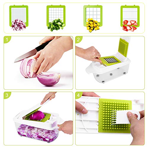 Vegetable Chopper and Slicer Dicer for Kitchen 23 PCS Veggie Slicer and Chopper Vegetable Cutter Cooking Accessories Gadget Stuff Salad Maker Dicing Machine Potato Fruit Chopper with Container