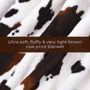 Shop LC Homesmart Brown Cow Print Blanket Queen Size Microfiber Soft Cow Print Stuff Throw Blanket Western Fleece Cow Blanket Bedding Home Room Decor Cow Gifts 78.7" Lx59 W