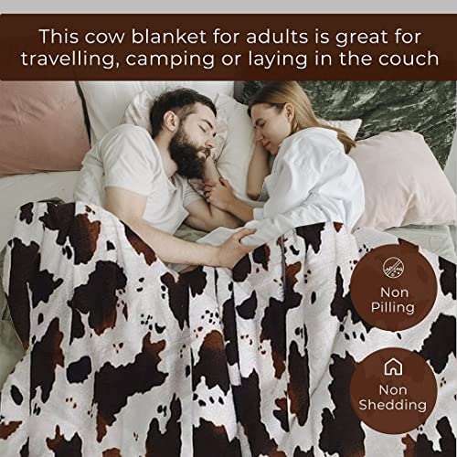 Shop LC Homesmart Brown Cow Print Blanket Queen Size Microfiber Soft Cow Print Stuff Throw Blanket Western Fleece Cow Blanket Bedding Home Room Decor Cow Gifts 78.7" Lx59 W