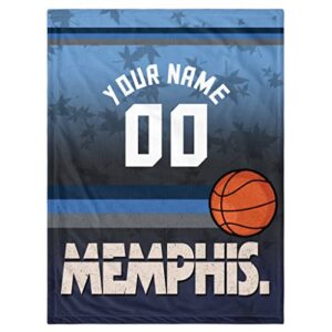 wream custom blanket for bed personalized fans gift basketball city name and number winter summer fleece throw blankets, optional【40x50】【50x60】【 60x80】inch