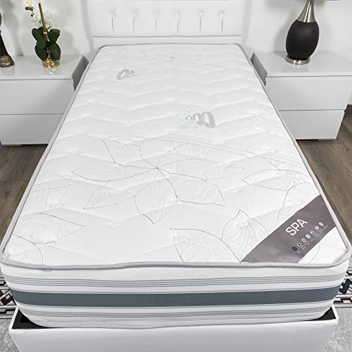 Ottomanson Firm Euro Top 12 in. Hybrid Twin Mattress - Innerspring and Foam for Pressure Relief and Cool Sleep