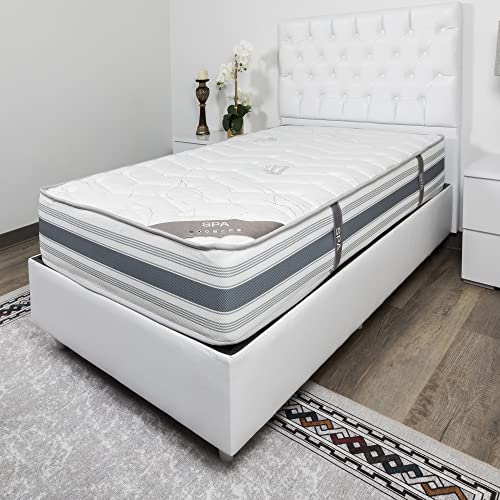 Ottomanson Firm Euro Top 12 in. Hybrid Twin Mattress - Innerspring and Foam for Pressure Relief and Cool Sleep
