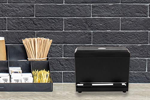 Mind Reader Anchor Collection, One Touch Straw Dispenser, Countertop Organizer, Black 4.5 x 9.25 x 7