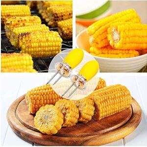 AUGSUN 10Pcs/5 Pairs Corn Holders, Stainless Steel Corn on The Cob BBQ Fork Skewers for Home Cooking Parties Camping