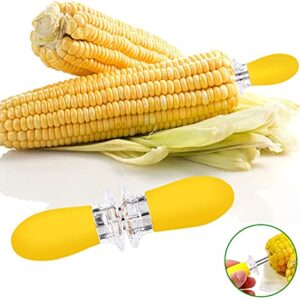 AUGSUN 10Pcs/5 Pairs Corn Holders, Stainless Steel Corn on The Cob BBQ Fork Skewers for Home Cooking Parties Camping