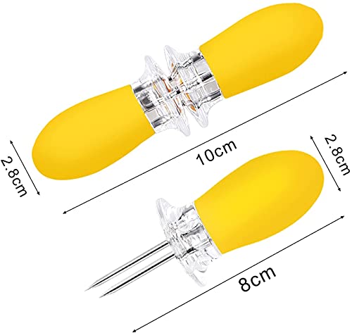 AUGSUN 10Pcs/5 Pairs Corn Holders, Stainless Steel Corn on The Cob BBQ Fork Skewers for Home Cooking Parties Camping