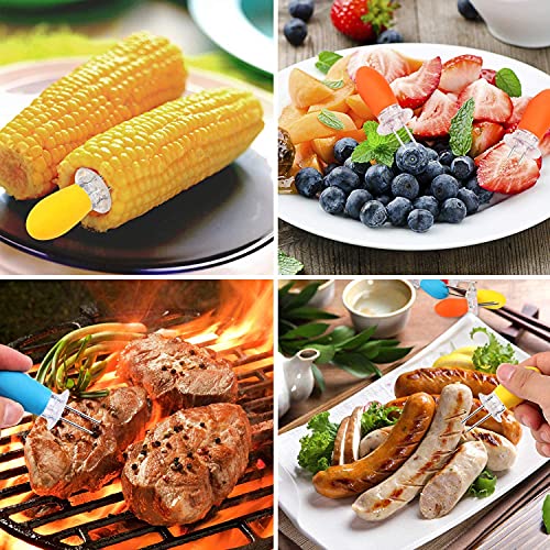 AUGSUN 10Pcs/5 Pairs Corn Holders, Stainless Steel Corn on The Cob BBQ Fork Skewers for Home Cooking Parties Camping