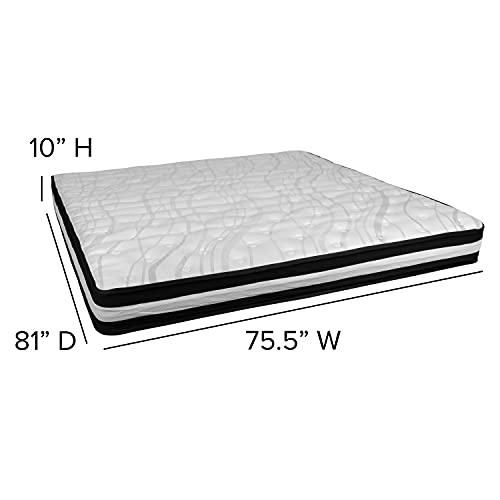 EMMA + OLIVER 10 Inch Foam and Pocket Spring Firm Mattress, King in a Box