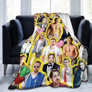 blanket ryan gosling soft and comfortable warm fleece blanket for sofa,office bed car camp couch cozy plush throw blankets beach blankets