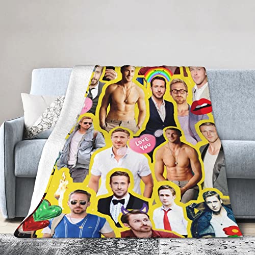 Blanket Ryan Gosling Soft and Comfortable Warm Fleece Blanket for Sofa,Office Bed car Camp Couch Cozy Plush Throw Blankets Beach Blankets