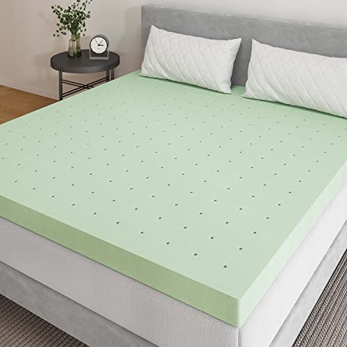 Novilla Mattress Topper King, High Density 4 Inch Memory Foam Mattress Topper with Gel Infusion for Pressure-Relieving & Cooling, Medium Soft King Size Mattress Topper, Airflow Design