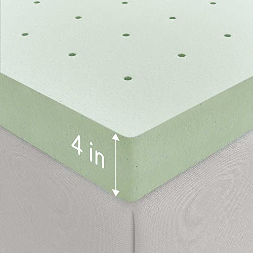 Novilla Mattress Topper King, High Density 4 Inch Memory Foam Mattress Topper with Gel Infusion for Pressure-Relieving & Cooling, Medium Soft King Size Mattress Topper, Airflow Design