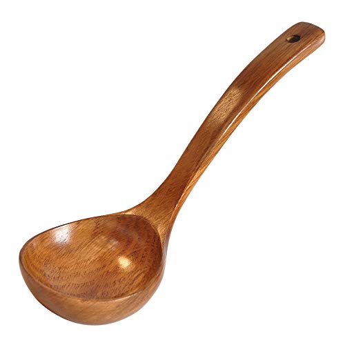 Wooden Ladle. Long Handle Ladle Utensils for Soup.Handmade for Kitchen Cookware (Ladle)