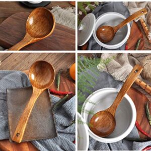 Wooden Ladle. Long Handle Ladle Utensils for Soup.Handmade for Kitchen Cookware (Ladle)