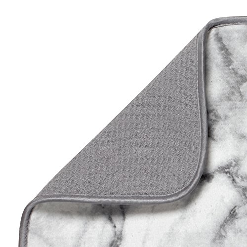 S&T INC. Absorbent, Reversible XL Microfiber Dish Drying Mat for Kitchen, 18 Inch x 24 Inch, Marble