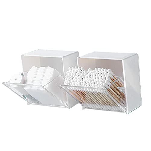 Wall Mounted Flip Storage Box, Waterproof And Dustproof Storage Box, Cotton Balls.Cotton Swabs.Cotton Wheels.Bathroom.Bedroom And Other Cosmetic Pad Storage Boxes