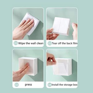 Wall Mounted Flip Storage Box, Waterproof And Dustproof Storage Box, Cotton Balls.Cotton Swabs.Cotton Wheels.Bathroom.Bedroom And Other Cosmetic Pad Storage Boxes