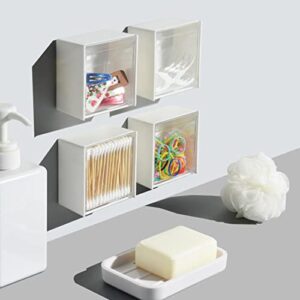 Wall Mounted Flip Storage Box, Waterproof And Dustproof Storage Box, Cotton Balls.Cotton Swabs.Cotton Wheels.Bathroom.Bedroom And Other Cosmetic Pad Storage Boxes